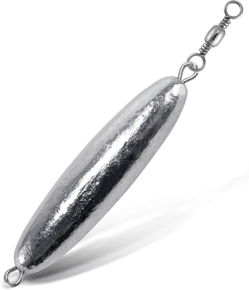 Dr.Fish 10 Pack in-line Trolling Sinkers with Swivel Torpedo Weight Lead Fishing Sinkers Double Ring Saltwater Freshwater Salmon Walleye Trolling - Image 1